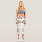 Fleurs Giraffe Capri Leggings (Recto)