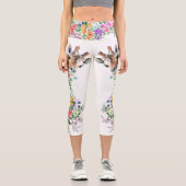 Fleurs Giraffe Capri Leggings (Recto)