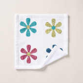 Fleurs Glitterie colorée (Gant de toilette)