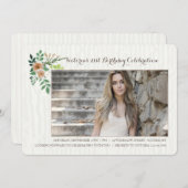 Fleurs gracieuses Invitation photo (Devant / Derrière)