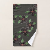 Fleurs Gris Et Noir (Serviette à main)