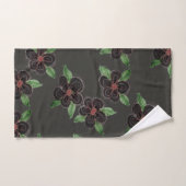 Fleurs Gris Et Noir (Serviette à main)