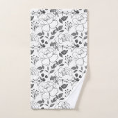 Fleurs grises et blanches (Serviette à main)