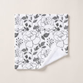 Fleurs grises et blanches (Gant de toilette)