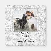 Fleurs grises Mariage Favoriser les Magnets (Devant)