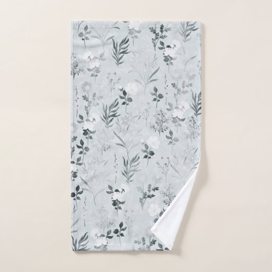Fleurs grises Peinture Botanique (Serviette à main)