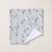 Fleurs grises Peinture Botanique (Gant de toilette)