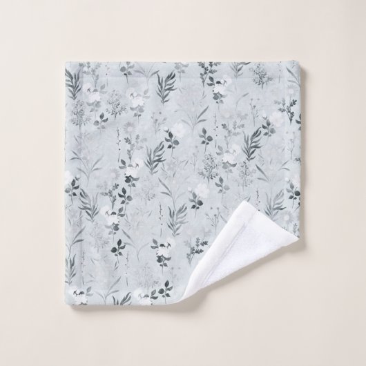 Fleurs grises Peinture Botanique (Gant de toilette)