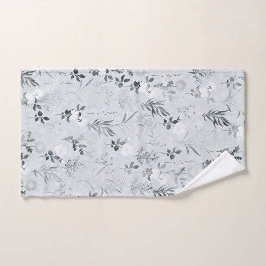 Fleurs grises Peinture Botanique (Serviette à main)