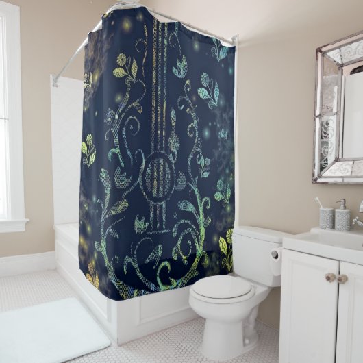 Fleurs Guitare Douche Rideau (En situation)
