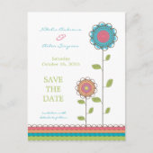 Fleurs hautes couleurs Enregistrer la date Carte p (Devant)