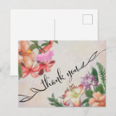 Fleurs Hawaïennes Carte de Remerciement (Devant / Derrière)