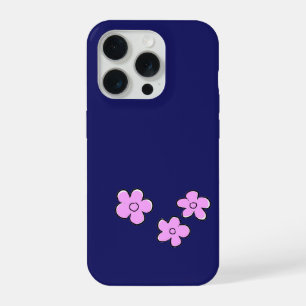 Fleurs heureuses - Rose sur fond bleu foncé