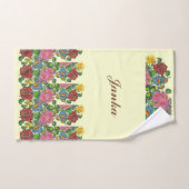 Fleurs hongroises - ajouter un nom (Serviette à main)