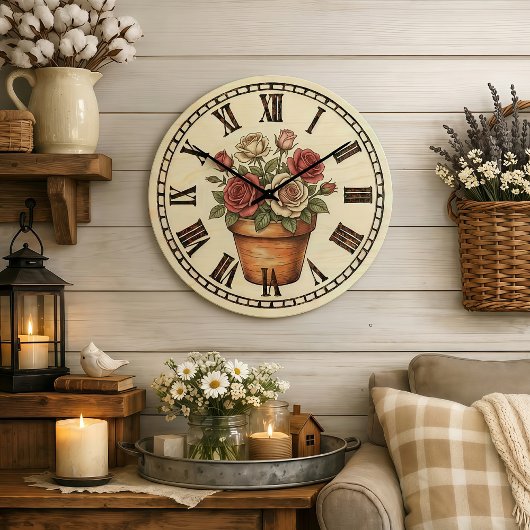 fleurs - Horloge murale