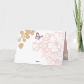 Fleurs illustrées et papillon Mariage Merci (Dos)