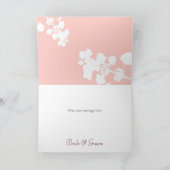 Fleurs illustrées et papillon Mariage Merci (Intérieur)