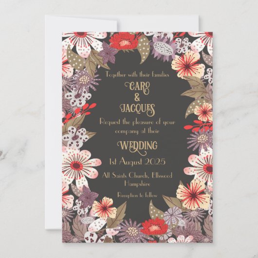 Fleurs Imaginaires - Faire-part de mariage (Devant)