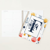 Fleurs imprimées monogramme initiales nom minimali (Devant avec enveloppe)