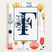 Fleurs imprimées monogramme initiales nom minimali (Devant)