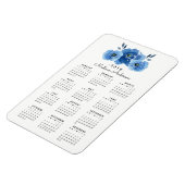 Fleurs Indigo | Magnet Calendrier personnalisé 201 (Côté Gauche)