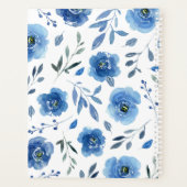 Fleurs Indigo | Planificateur personnalisé (Dos)