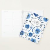 Fleurs Indigo | Planificateur personnalisé (Devant avec enveloppe)