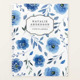 Fleurs Indigo Planificateur personnalisé