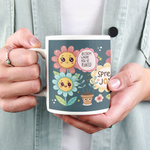 Fleurs inspirées : Mug de jardin motivationnel