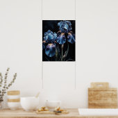 Fleurs Iris Bleues Poster d'impression (Cuisine)