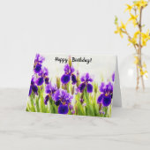 Fleurs Iris Violet Fleur Floral Carte Anniversaire (Fleur jaune)