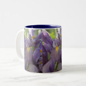 Fleurs Iris Violettes Photo Art Café Mugs (Devant gauche)