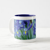 Fleurs Iris Violettes Photo Art Café Mugs (Devant gauche)
