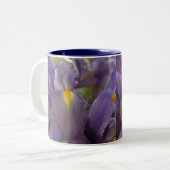 Fleurs Iris Violettes Photo Art Café Mugs (Devant gauche)