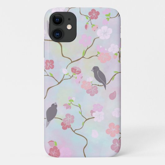 Fleurs japonaises de cerises et oiseaux | COQUE IP (Dos)