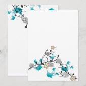 Fleurs japonaises Invitation (Devant / Derrière)