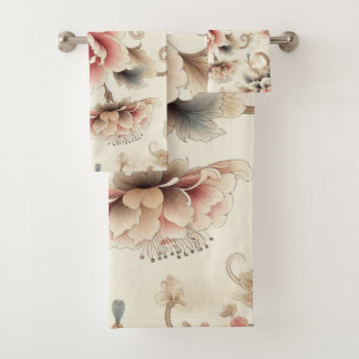 Fleurs Jardin 4 Serviettes de bain