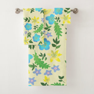 fleurs jaune et bleue