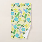 fleurs jaune et bleue (Serviette à main)