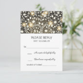 Fleurs jaune marron rustique mariage cartes RSVP (Debout devant)