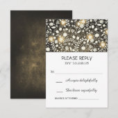 Fleurs jaune marron rustique mariage cartes RSVP (Devant / Derrière)