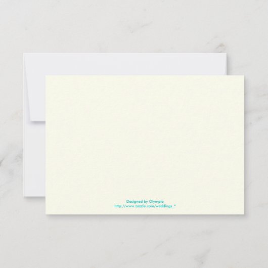 Fleurs jaune turquoise mariage carte RSVP (Dos)