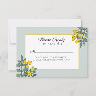 Fleurs jaunes avec accusé de menthe RSVP