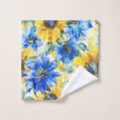 Fleurs Jaunes Bleues (Gant de toilette)