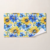 Fleurs Jaunes Bleues (Serviette à main)