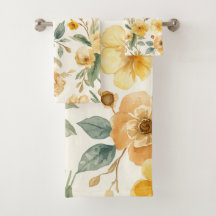 Fleurs Jaunes Botanique Florale Aquarelle