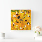 Fleurs Jaunes Daisy Horloge d'Art Floral (Maison)