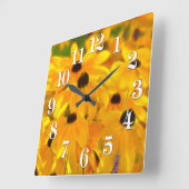 Fleurs Jaunes Daisy Horloge d'Art Floral (Angle)