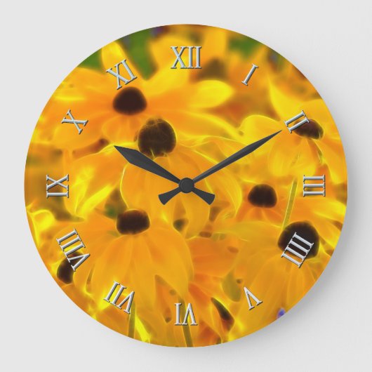 Fleurs Jaunes Daisy Horloge d'Art Floral (Recto)