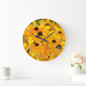Fleurs Jaunes Daisy Horloge d'Art Floral (Maison)